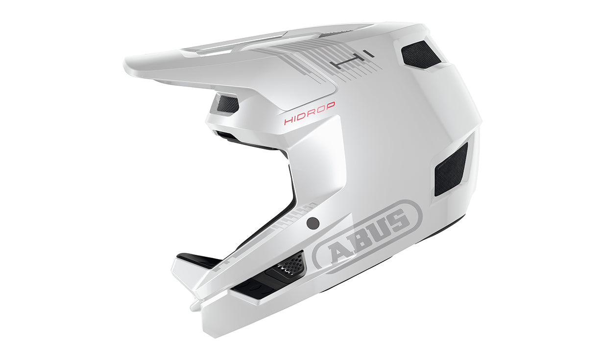  Casque DH Hidrop Abus  (M, Shiny white)