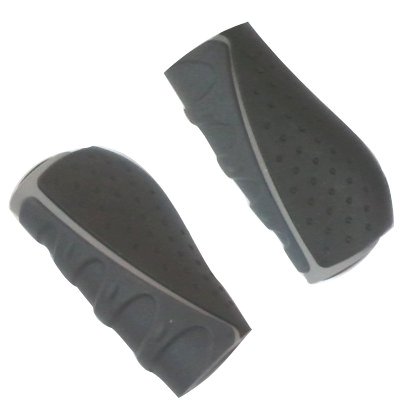 poignee velo caoutchouc rubber ergonomique noir/gris 125mm/90mm